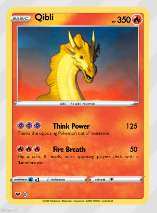 made a pokemon card | image tagged in meme,wof,wings of fire,funny | made w/ Imgflip meme maker