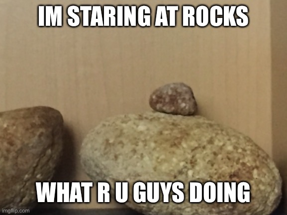 e | IM STARING AT ROCKS; WHAT R U GUYS DOING | image tagged in why u looking at the tags,do you want a secret,fine,my real name is actualyyyyyyyyyyyyyyyyyyyfiasco haha gottem | made w/ Imgflip meme maker