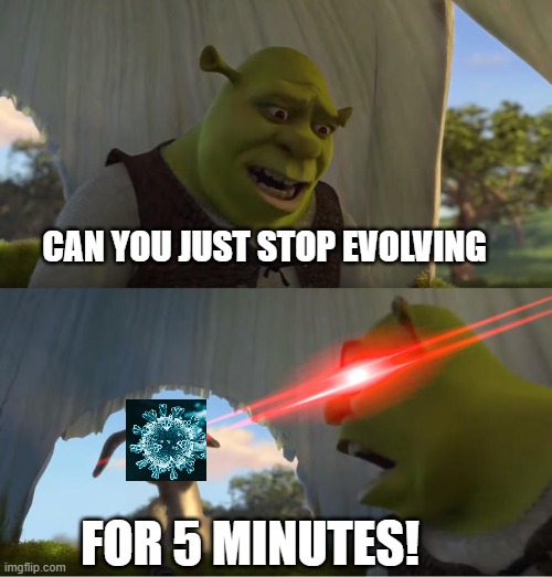 Shrek For Five Minutes | CAN YOU JUST STOP EVOLVING FOR 5 MINUTES! | image tagged in shrek for five minutes | made w/ Imgflip meme maker