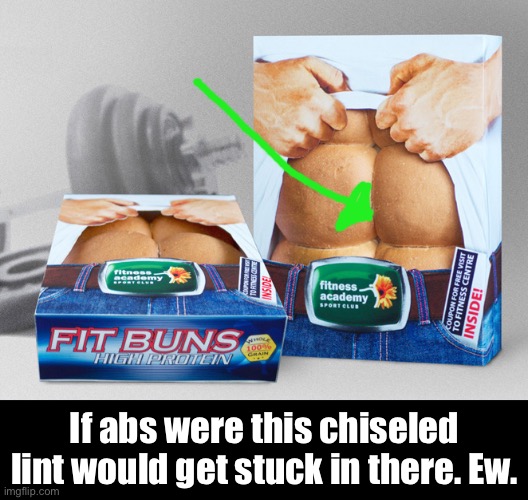 If abs were this chiseled lint would get stuck in there. Ew. | made w/ Imgflip meme maker