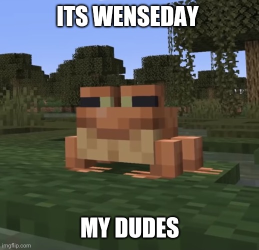 Minecraft frog | ITS WENSEDAY MY DUDES | image tagged in minecraft frog | made w/ Imgflip meme maker