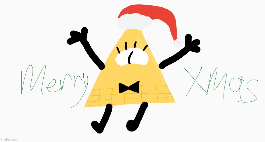 A Bill Cipher xmas drawing I drew and forgot to post lol | image tagged in christmas,drawing,bill cipher,gravity falls,merry xmas,not xmas anymore lol | made w/ Imgflip meme maker