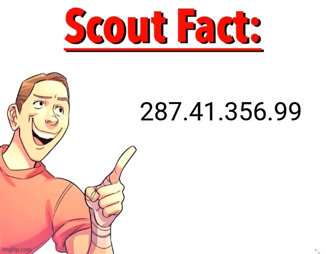 Scout Fact | 287.41.356.99 | image tagged in scout fact | made w/ Imgflip meme maker