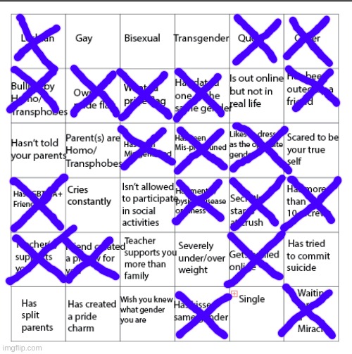 this is my girlfriends bingo! | image tagged in lgbtqia bingo | made w/ Imgflip meme maker