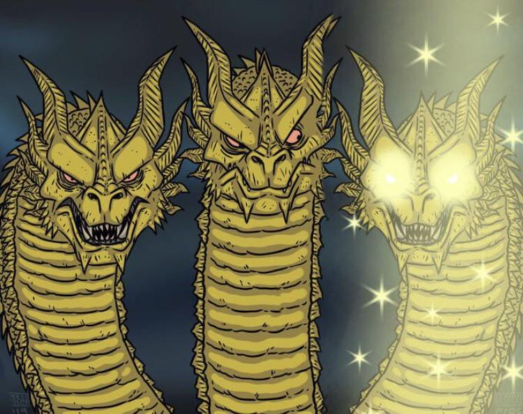 High Quality King Gidorah (three dragons but one better) Blank Meme Template