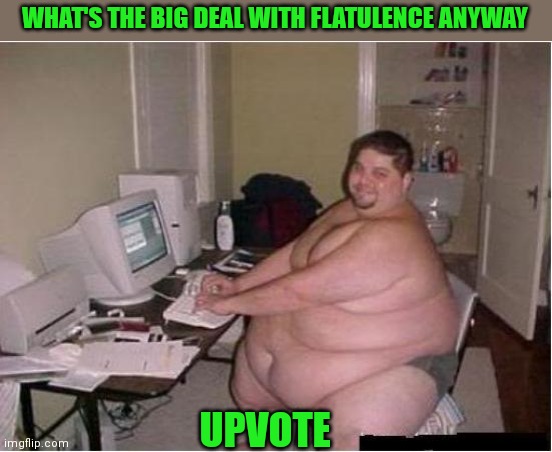 WHAT'S THE BIG DEAL WITH FLATULENCE ANYWAY UPVOTE | made w/ Imgflip meme maker