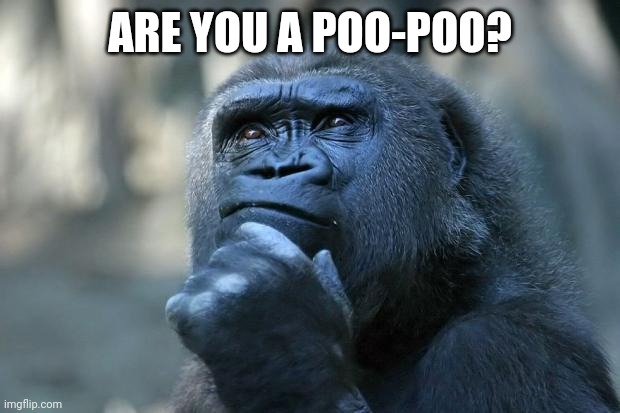 Deep Thoughts | ARE YOU A POO-POO? | image tagged in deep thoughts | made w/ Imgflip meme maker