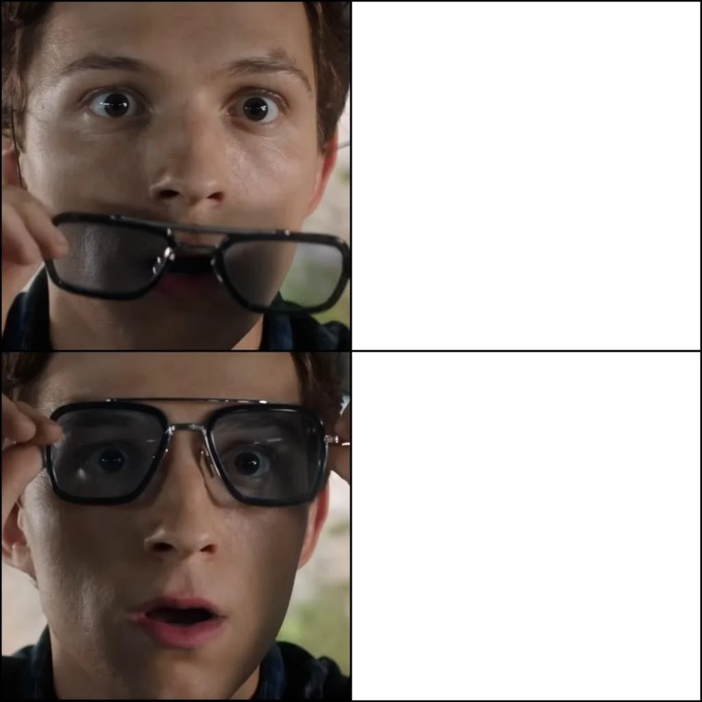 High Quality spiderman sunglasses Blank Meme Template