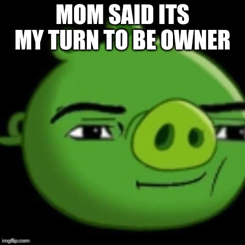 /j unless???/????/?//??/?? | MOM SAID ITS MY TURN TO BE OWNER | image tagged in bad piggy | made w/ Imgflip meme maker