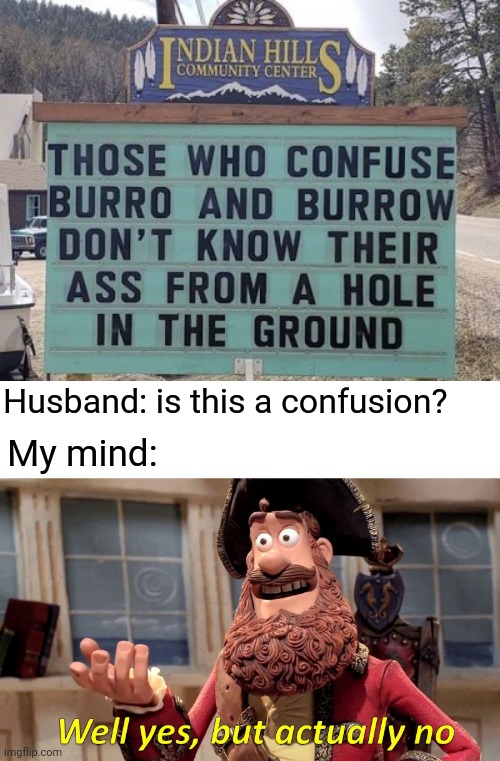 Well Yes, But Actually No Meme | Husband: is this a confusion? My mind: | image tagged in memes,well yes but actually no,you had one job,task failed successfully,funny,gifs | made w/ Imgflip meme maker