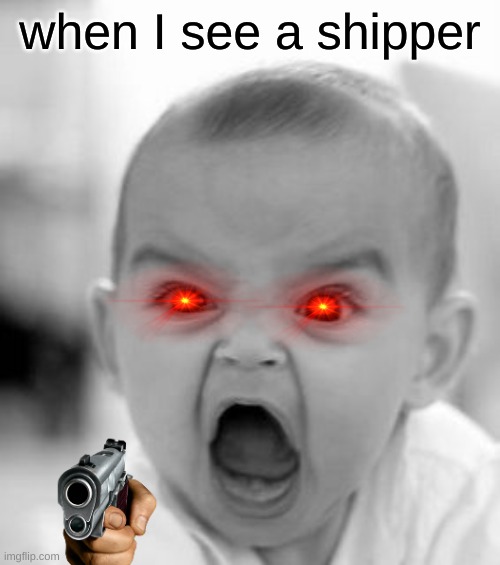 shippers are stupid | when I see a shipper | image tagged in memes,angry baby | made w/ Imgflip meme maker