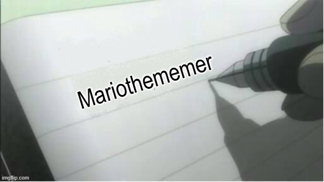 death note blank | Mariothememer | image tagged in death note blank | made w/ Imgflip meme maker