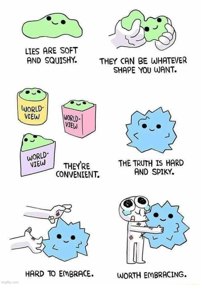 Lies are soft and squishy | image tagged in lies are soft and squishy | made w/ Imgflip meme maker