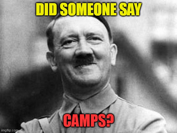adolf hitler | DID SOMEONE SAY CAMPS? | image tagged in adolf hitler | made w/ Imgflip meme maker