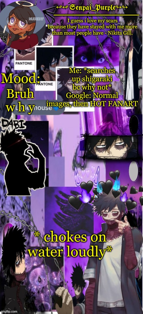 Bruh just why google *shuts laptop and just touches grass then comes back* | Bruh w h y; Me: *searches up shigaraki bc why not*
Google: Normal images, then HOT FANART; * chokes on water loudly* | image tagged in yes i made this a temp yet another anime boy temp uwu | made w/ Imgflip meme maker