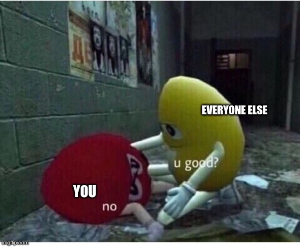 U Good No | YOU EVERYONE ELSE | image tagged in u good no | made w/ Imgflip meme maker