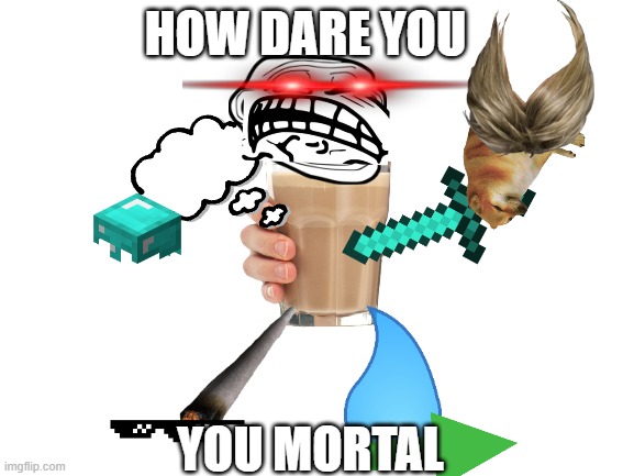 Blank White Template | HOW DARE YOU YOU MORTAL | image tagged in blank white template | made w/ Imgflip meme maker