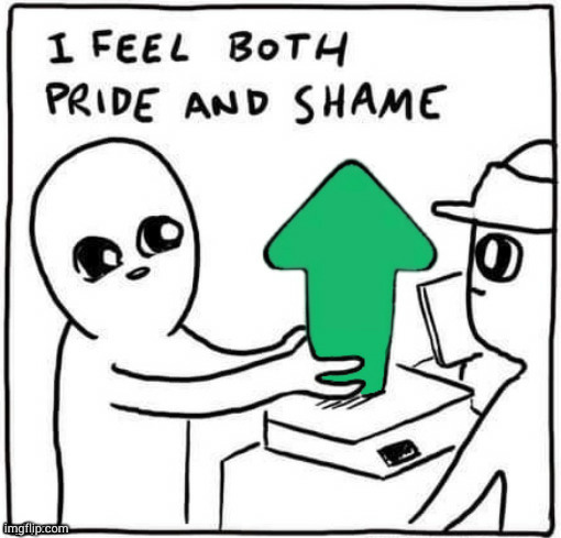 Pride and shame | image tagged in pride and shame | made w/ Imgflip meme maker