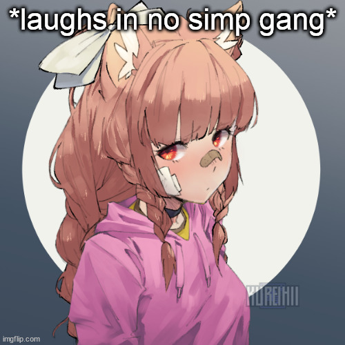 *laughs in no simp gang* | image tagged in ginger 3 | made w/ Imgflip meme maker
