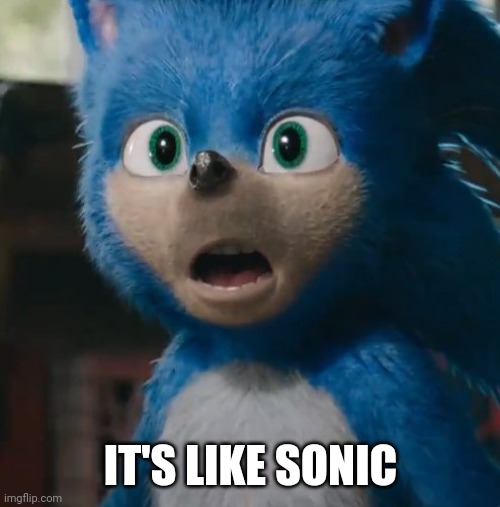 Sonic Movie | IT'S LIKE SONIC | image tagged in sonic movie | made w/ Imgflip meme maker