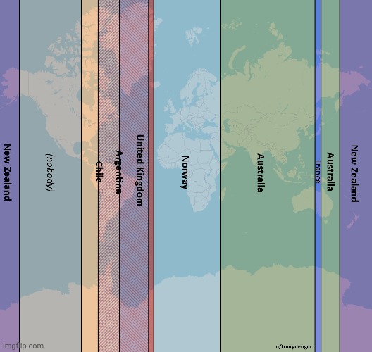 Dividing the world based on the Antarctic treaty | made w/ Imgflip meme maker