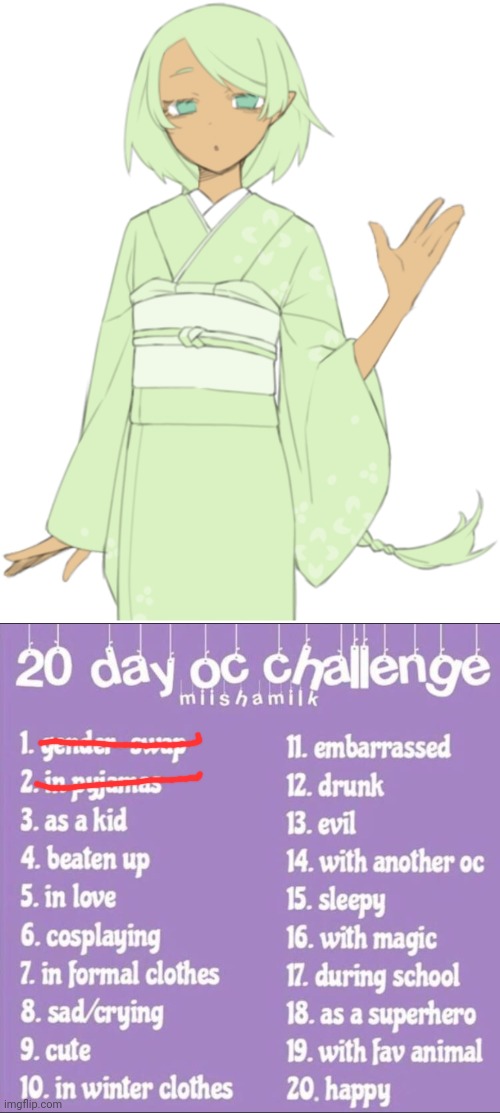 Nata in her pajamas | image tagged in 20 day oc challenge | made w/ Imgflip meme maker