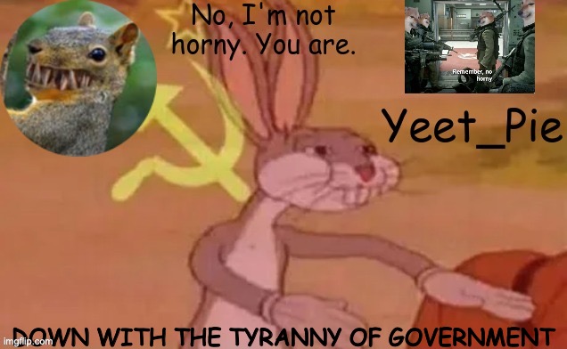 Yeet_Pie | DOWN WITH THE TYRANNY OF GOVERNMENT | image tagged in yeet_pie | made w/ Imgflip meme maker