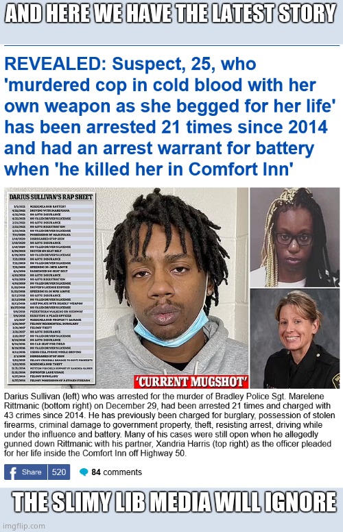 Aaaaand a slimy lib judge will give him 2 years probation. CHARGED WITH 43 CHARGES SINCE 2014!!!!!!!!! | AND HERE WE HAVE THE LATEST STORY; THE SLIMY LIB MEDIA WILL IGNORE | image tagged in crime,murderer,libsmadethis | made w/ Imgflip meme maker