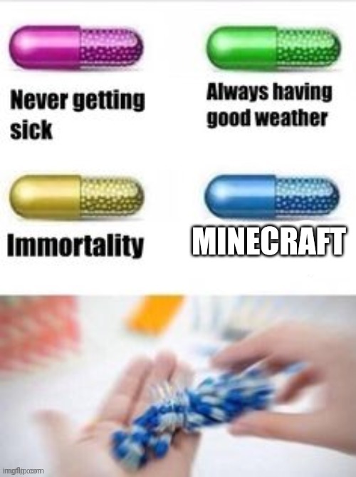 the blue pil | MINECRAFT | image tagged in the blue pil | made w/ Imgflip meme maker