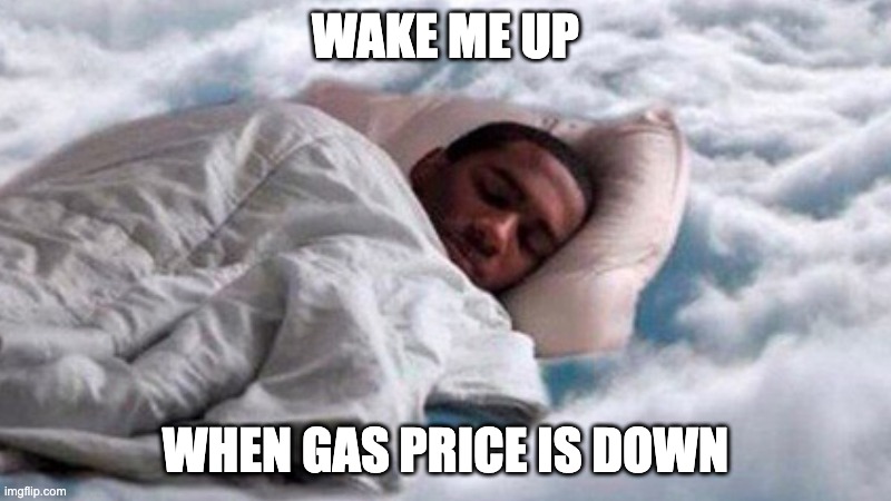Ethereum Gas Price | WAKE ME UP; WHEN GAS PRICE IS DOWN | image tagged in deep sleeping in the cloud | made w/ Imgflip meme maker