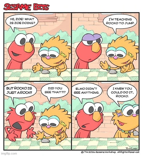 How come this Rocco VS. Elmo meme is still relevant? I don't hate it, but just asking | image tagged in sesame street,rocco,funny,comics/cartoons | made w/ Imgflip meme maker