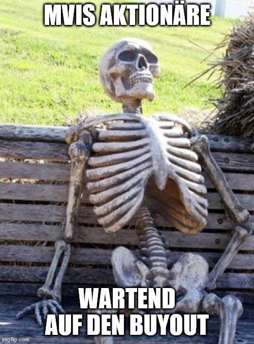 Waiting Skeleton Meme | MVIS AKTIONÄRE; WARTEND AUF DEN BUYOUT | image tagged in memes,waiting skeleton | made w/ Imgflip meme maker