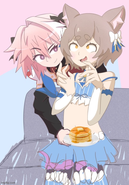 i cannot keep on send the full img in chat | image tagged in astolfo,felix | made w/ Imgflip meme maker