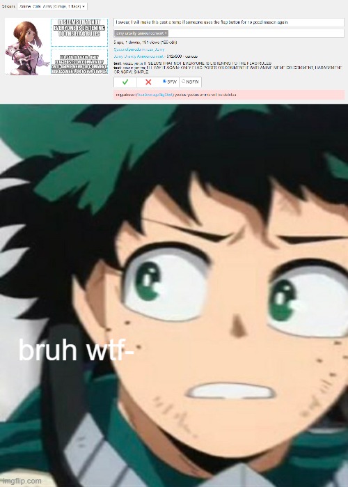 This is why I support the flag ban update | image tagged in deku bruh wtf- | made w/ Imgflip meme maker