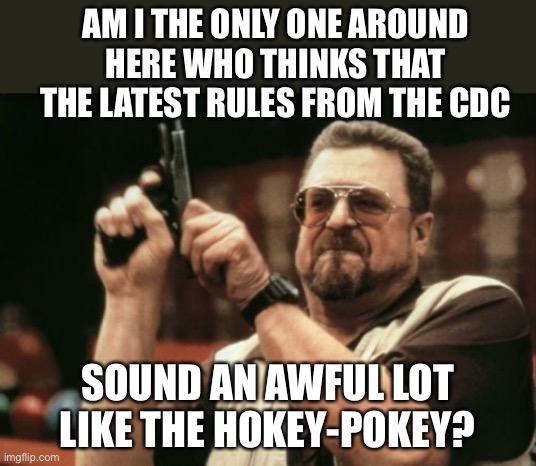 You shake it all around | AM I THE ONLY ONE AROUND HERE WHO THINKS THAT THE LATEST RULES FROM THE CDC; SOUND AN AWFUL LOT LIKE THE HOKEY-POKEY? | image tagged in memes,am i the only one around here | made w/ Imgflip meme maker