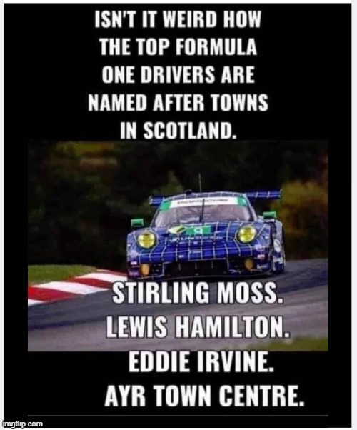 F1 Driver Names | image tagged in scotland | made w/ Imgflip meme maker