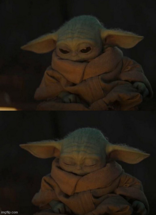 Sleepy Baby Yoda | image tagged in tired,baby yoda,sleepy,bored | made w/ Imgflip meme maker