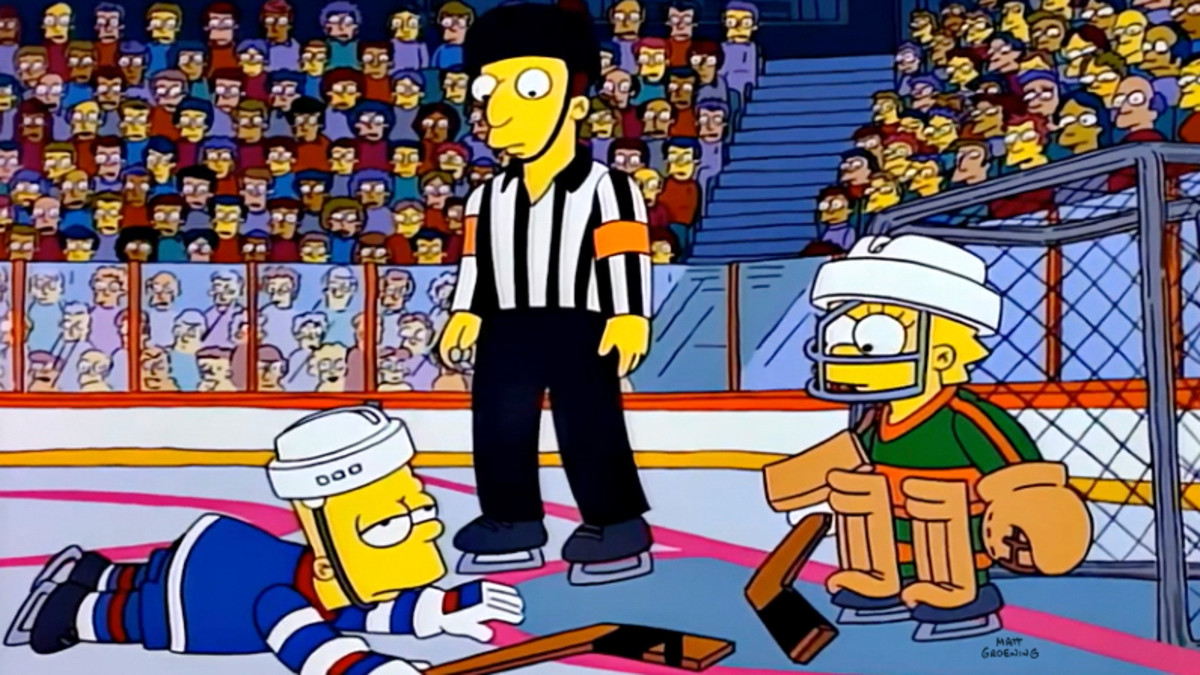 Simpsons Hockey No Bodies Blank Meme Template