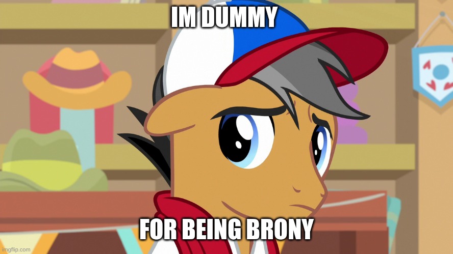 Pouty Pants (MLP) | IM DUMMY FOR BEING BRONY | image tagged in pouty pants mlp | made w/ Imgflip meme maker