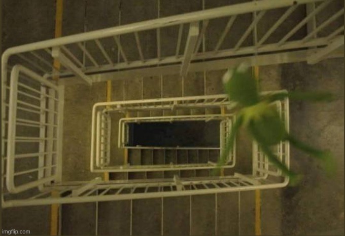 Kermit falling | image tagged in kermit falling | made w/ Imgflip meme maker