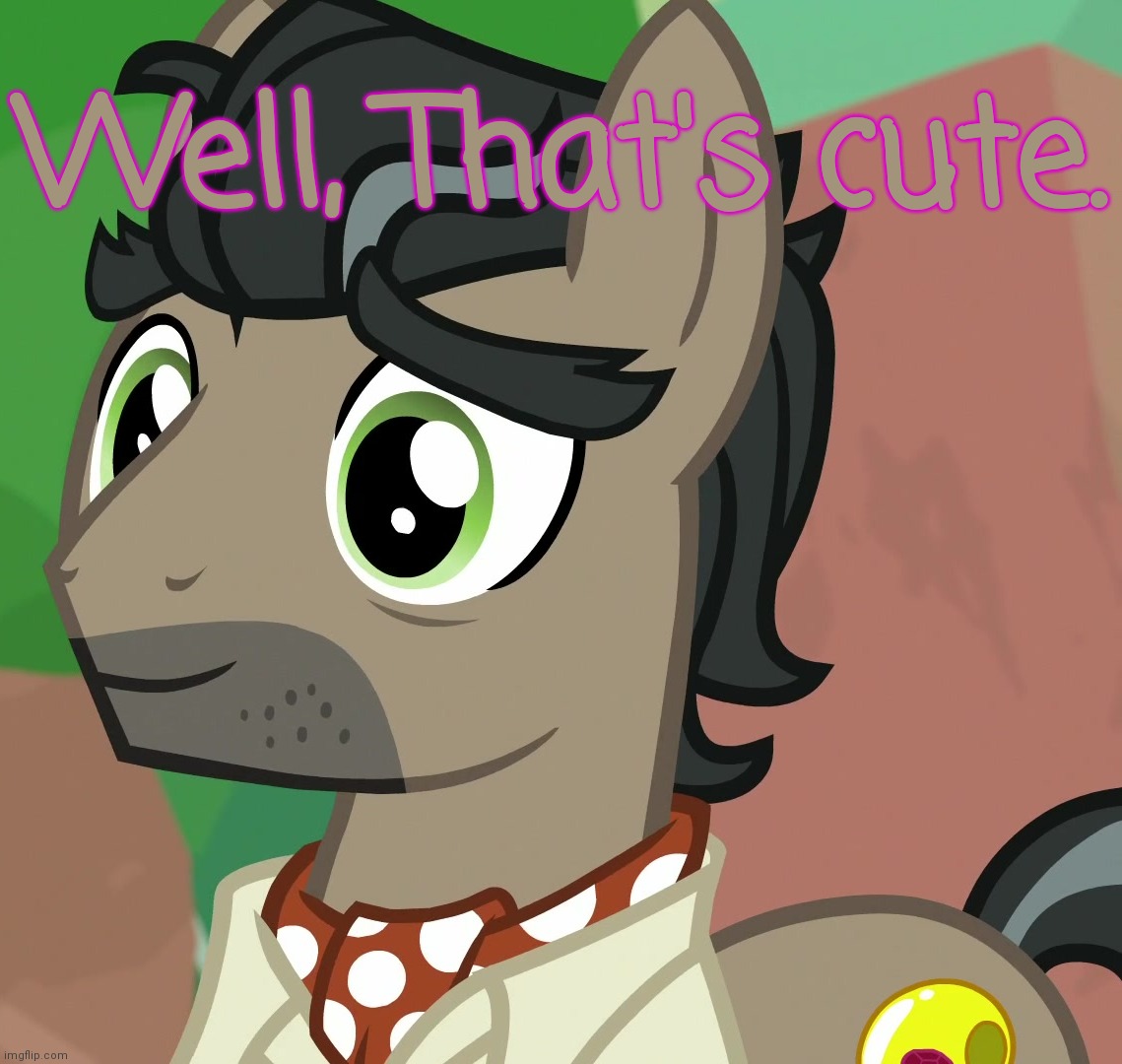 Happy Caballeron (MLP) | Well, That's cute. | image tagged in happy caballeron mlp | made w/ Imgflip meme maker