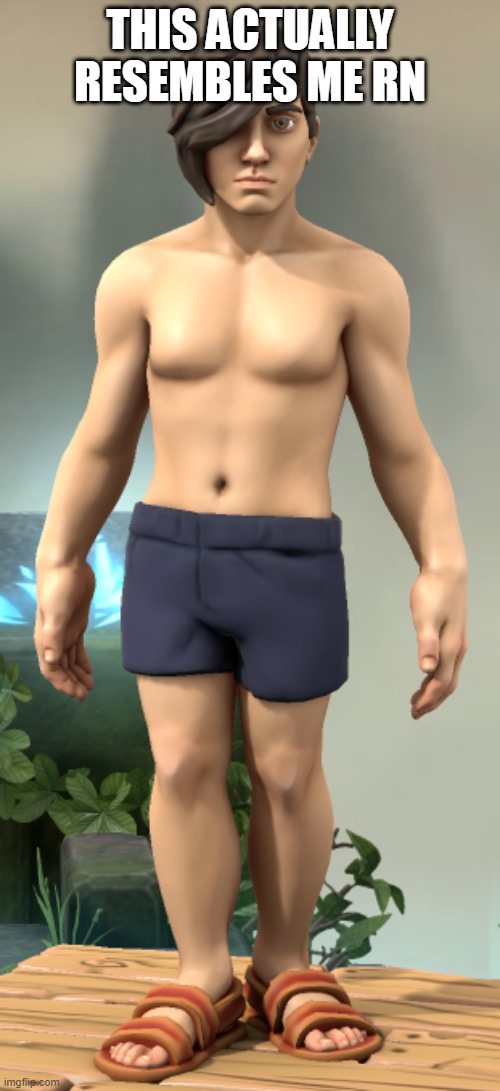 Self-Insert of me (Topless/Warmer climates Alt 2) | THIS ACTUALLY RESEMBLES ME RN | image tagged in self-insert of me topless/warmer climates alt 2 | made w/ Imgflip meme maker