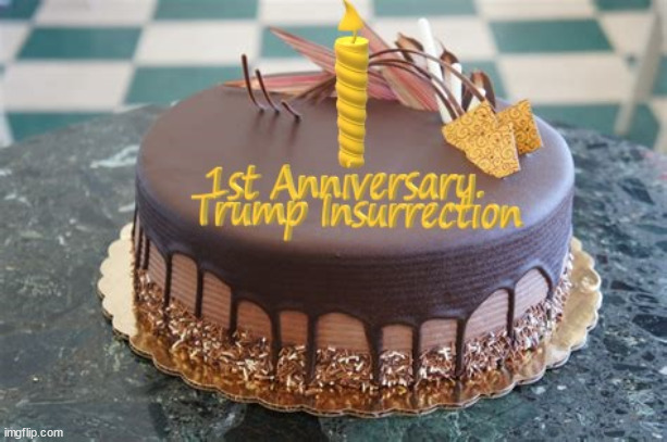 1st Anniversary Trump Insurrection | image tagged in coup,donald trump,congress,cake | made w/ Imgflip meme maker