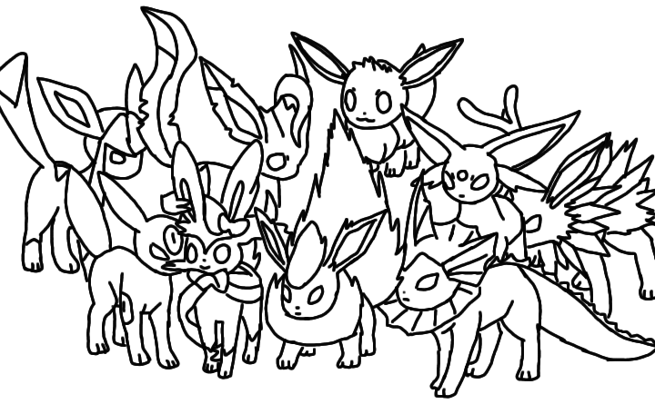 Spire's eeveelutions outline Blank Meme Template