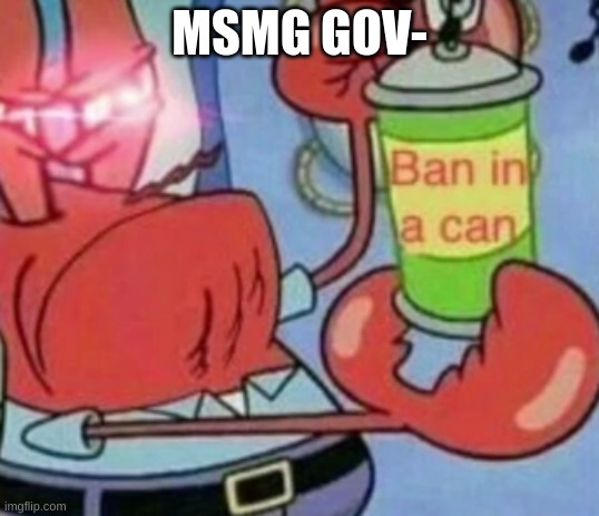 Ban in a can | MSMG GOV- | image tagged in ban in a can | made w/ Imgflip meme maker