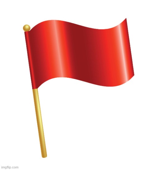 Red Flag | image tagged in red flag | made w/ Imgflip meme maker