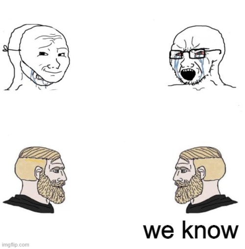 Chad we know | we know | image tagged in chad we know | made w/ Imgflip meme maker