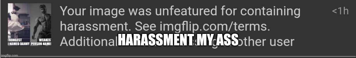 HARASSMENT MY ASS | made w/ Imgflip meme maker