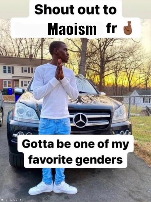 Shout out to.... Gotta be one of my favorite genders | Maoism | image tagged in shout out to gotta be one of my favorite genders | made w/ Imgflip meme maker
