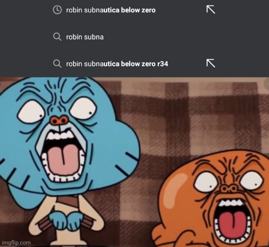 Why is that one of the top searches | image tagged in gumball traumatized face | made w/ Imgflip meme maker